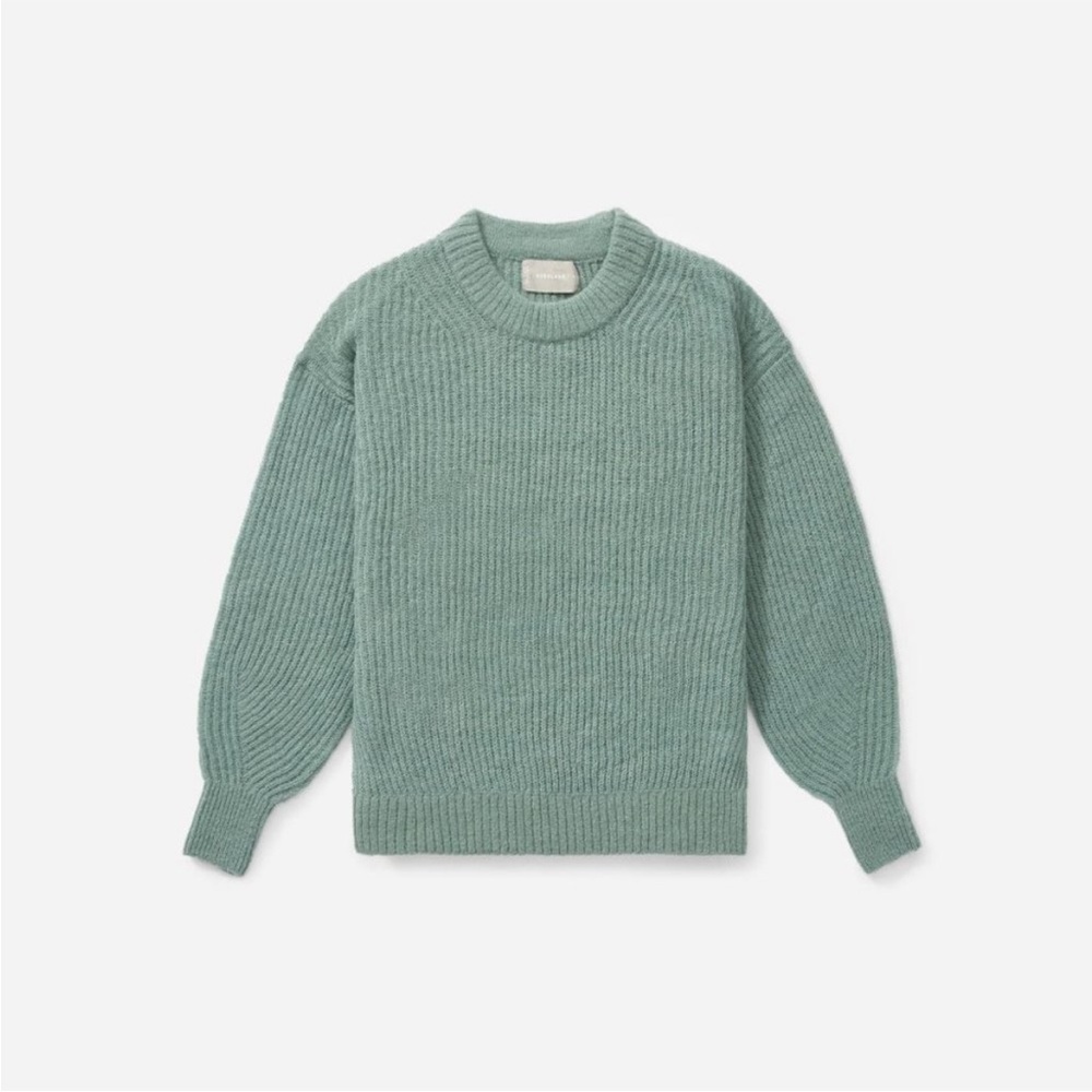 Everlane Cocoon Crew Alpaca Sweater in Pomona Green, Size S